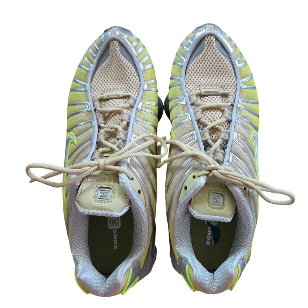 Nike Shox TL Sneakers Women 7.5 Silver Lime Green New IH1336-700 Metallic